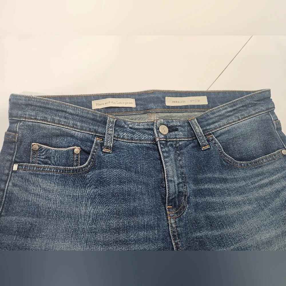 Pilcro By Anthropologie- Women's 31 Blue Straight Leg Jeans Letter Press - Picture 7 of 11
